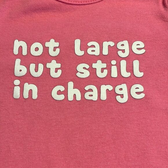 NWOT 3m Okie Dokie pink sleeve body suit onesie “not large but still in charge” - Picture 3 of 12